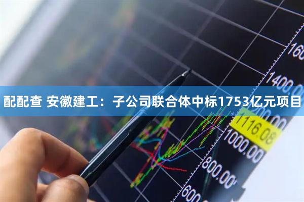 配配查 安徽建工:子公司联合体中标1753亿元项目